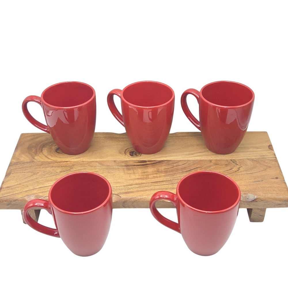 Waechtersbach Fun Factory Red Ceramic Coffee Mug Set of 5 Made in Germany